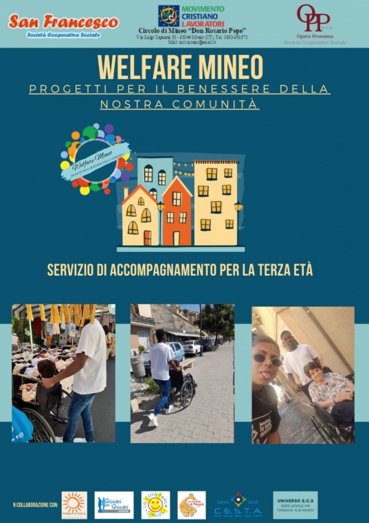 “WELFARE MINEO - Progetti per il benessere della nostra comunità”: la cooperativa 'San Francesco' s.c.s. impegnata nel “Servizio di accompagnamento per la Terza età”